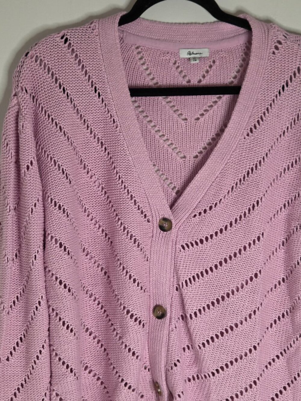 Pink Crochet Cardigan XL - Picture 2 of 7